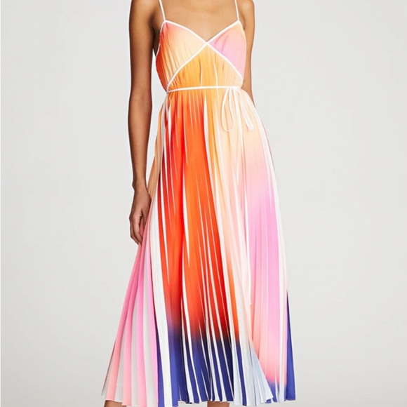 Halston Mollie Pleated Print Women's Dress - Picture 1 of 10